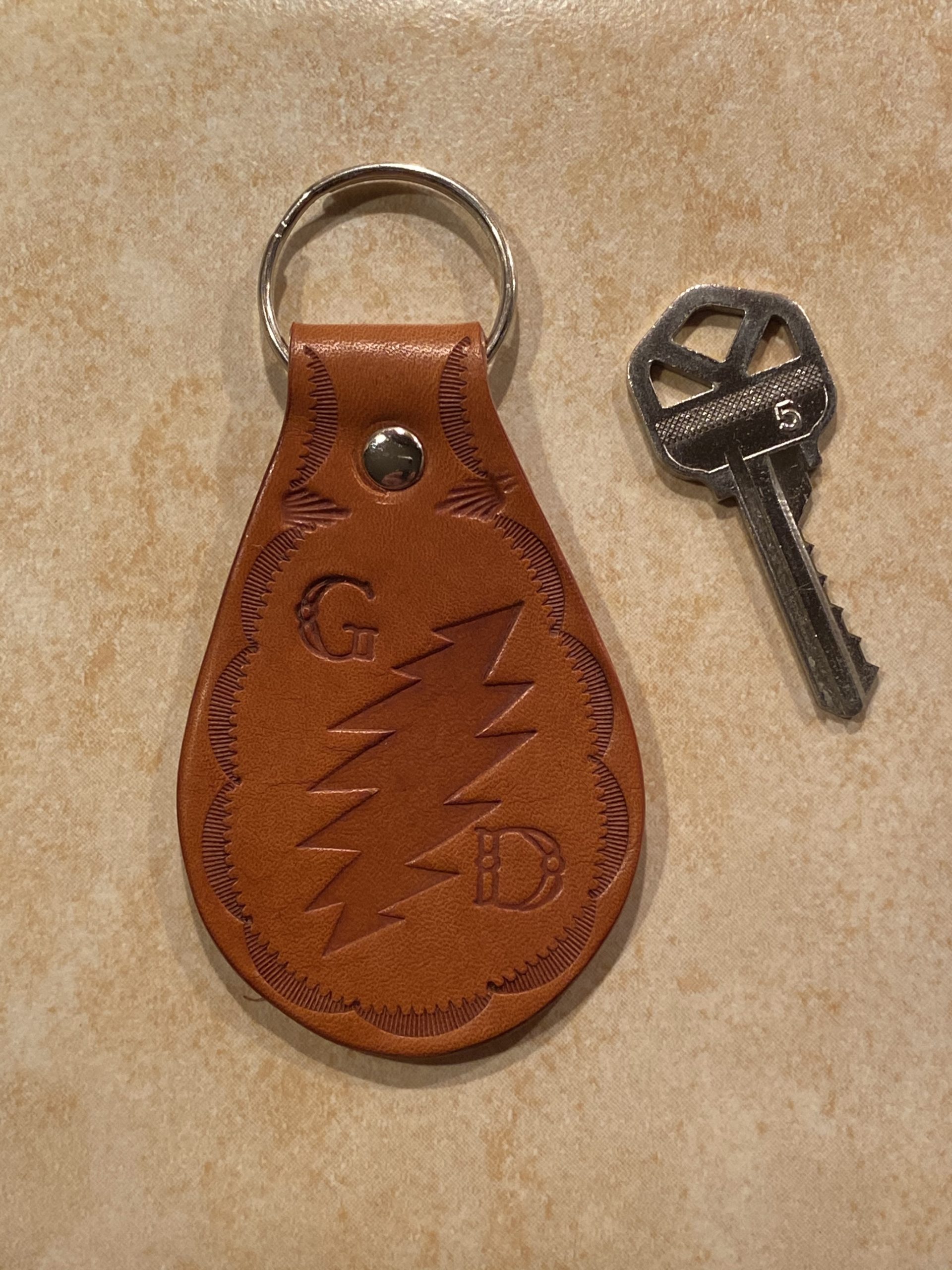 Custom Bolt Hand Made Leather Key Ring - Shakedown Designs